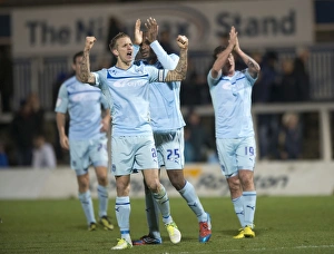 Images Dated 2012 November: Carl Baker's Euphoric Moment: Coventry City's Promotion Celebration vs Hartlepool United