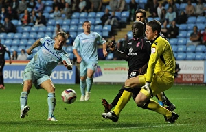 Images Dated 2012 August: Carl Baker's Hat-trick: Coventry City Shocks Birmingham City in Capital One Cup Round 2