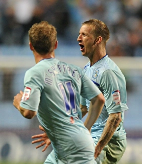 Images Dated 2012 August: Carl Baker's Hat-Trick: Coventry City's Epic Capital One Cup Victory over Birmingham City (28-08-2012)