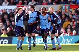 Images Dated 2004: Celebrating Glory: Coventry City's Patrick Suffo and Teams Ecstatic Reaction to Winning Goal vs