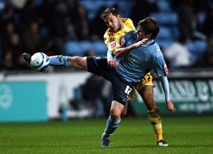 Images Dated 9th December 2009: A Championship Battle: Aron Gunnarsson vs Alan Smith - Coventry City vs Newcastle United