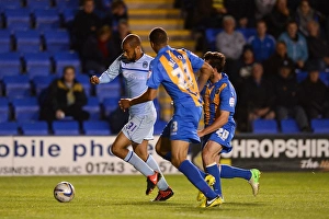 Images Dated 2012 September: Chasing Down the Lead: McGoldrick Under Pressure from Wildig and Hector in Npower League One Showdown