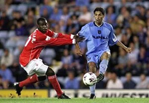 Images Dated 27th August 2001: Chippo vs. Bart-Williams: A Battle at Highfield Road - Coventry City vs. Nottingham Forest