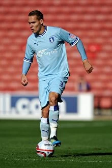 01-10-2011 v Barnsley, Oakwell Stadium Collection: Chris Hussey of Coventry City in Action against Barnsley at Oakwell Stadium