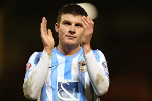 Season 2015-16 Prints: Chris Stokes of Coventry City Salutes Fans in Triumphant Moment after Barnsley Victory