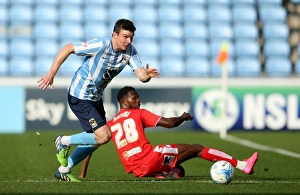 Images Dated 2015 September: Chris Stokes: Coventry City's Masterful Evasion of Chesterfield's Gboly Ariyibi (Sky Bet League One)