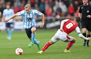 Sky Bet League One - Fleetwood Town v Coventry City - Highbury Stadium Collection: Clash of Captains: Jimmy Ryan vs George Thomas in Fleetwood Town vs Coventry City