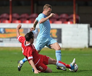 Pre Season Friendly - Accrington Stanley V Coventry City - Crown Ground Prints: Clash at Crown Ground: Cody McDonald Foul by Michael Liddle (Coventry City vs Accrington Stanley)