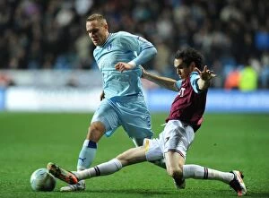 Images Dated 19th November 2011: Clash of the Full-backs: Chris Hussey vs. Joey O'Brien (Coventry City vs)