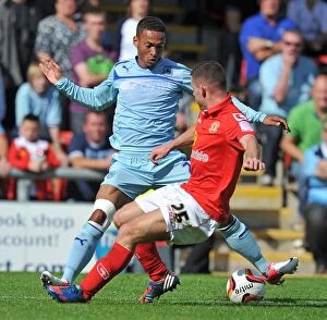 Crewe Alexandra v Coventry City : Gresty Road : 01-09-2012 Collection: Clash at Gresty Road: A Battle Between Jordan Clarke and Harry Bunn, Coventry City vs