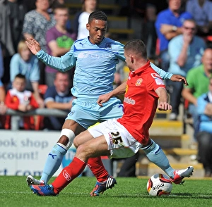 Crewe Alexandra V Coventry City : Gresty Road : 01-09-2012 Prints: Clash at Gresty Road: A Battle Between Jordan Clarke and Harry Bunn