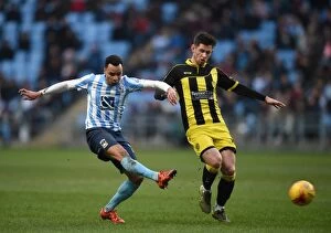 Images Dated 16th January 2016: Clash of the Midfielders: Jacob Murphy vs. Calum Butcher - Coventry City vs