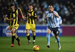 Images Dated 16th January 2016: Clash of the Midfielders: O'Connor vs. Cole in Coventry City vs. Burton Albion (Sky Bet League One)