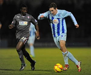 Images Dated 2013 November: Clash at Sixfields: Coventry City vs Rotherham United - Blair Adams vs Kieran Agard
