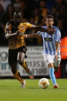 Pre Season Friendly - Cambridge United v Coventry City - Abbey Stadium Collection: Clash of the Strikers: Lameiras vs Slew at Abbey Stadium - Coventry City vs Cambridge United
