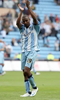 Images Dated 2008 August: Clinton Morrison Acknowledges Coventry City Fans in Coca-Cola Championship Match vs Norwich City (09-08-2008)
