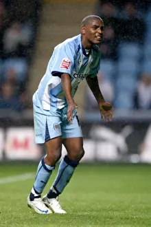Images Dated 2008 August: Clinton Morrison Celebrates Coventry City's Carling Cup Victory over Aldershot Town (13-08-2008)