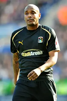Images Dated 2010: Clinton Morrison Leads Coventry City Against Leicester City in Championship Showdown at The Walkers Stadium (21-03-2010)