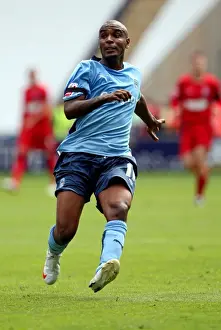 Images Dated 2009 August: Clinton Morrison Sparks Coventry City's Championship Battle Against Ipswich Town at Ricoh Arena (09-08-2009)