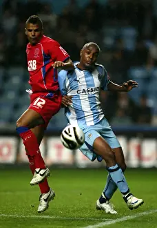 Images Dated 2008 August: Clinton Morrison vs. Dean Howell: Intense Rivalry in Coventry City's Carling Cup Clash vs