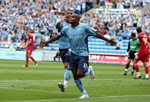 Images Dated 2009 August: Clinton Morrison's Championship-Winning Goal for Coventry City vs Ipswich Town (2009)
