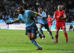 Images Dated 2010 January: Clinton Morrison's Hat-Trick: Coventry City's Triumph Over Barnsley in Coca-Cola Championship (09-01-2010)