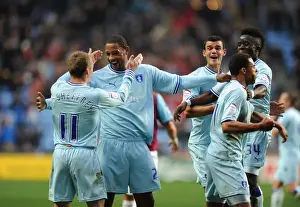 Clive Platt's First Goal for Coventry City: Celebrating with Team Mates Against West Ham United (November 19, 2011)