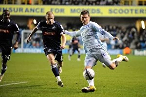 Images Dated 1st November 2011: Cody McDonald's Determined Shot: Coventry City vs Millwall, Npower Championship (01-11-2011)
