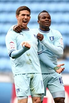 Images Dated 7th April 2012: Cody McDonald's Euphoric Moment: First Goal for Coventry City vs. Peterborough United (07-04-2012)