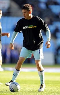 Images Dated 22nd October 2011: Cody McDonald's Focused Pre-Game Ritual: Coventry City vs. Burnley