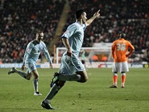 31-01-2012 v Blackpool, Bloomfield Road Collection: Connor Thomas's Thrilling Goal: Coventry City's Championship Victory over Blackpool (31-01-2012)