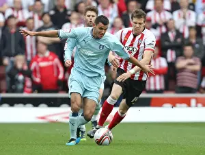 28-04-2012 V Southampton, St. Mary's Prints: Conor Thomas Evades Dean Hammond: Coventry City vs Southampton Championship Clash (2012)