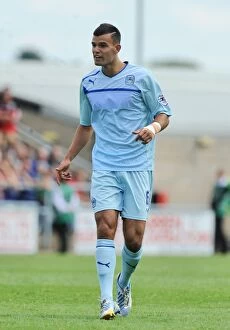 Images Dated 11th August 2013: Conor Thomas vs. Bristol City: Intense Face-Off at Coventry City's Sixfields Stadium