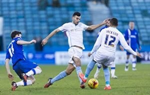 Skybet League One - Gillingham v Coventry - Priestfield Stadium Collection: Conor Thomas vs Josh Pritchard: A Fierce Rivalry Unfolds in Coventry City's League One Clash at