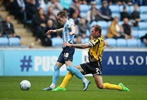 Images Dated 3rd October 2015: Controversial Non-Penalty: Ryan Kent Foul Unnoticed in Coventry City vs. Shrewsbury Town Match