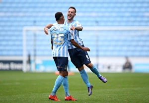 Images Dated 2015 October: Coventry City: Armstrong and Murphy Celebrate First Goal in Sky Bet League One Victory over Shrewsbury Town