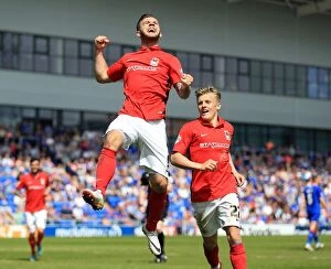 Sky Bet League One - Oldham Athletic v Coventry City - Sportsdirect.com Park Collection: Coventry City: Armstrong and Thomas Celebrate Double Strike Against Oldham Athletic