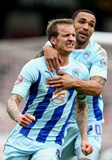 Images Dated 2014 April: Coventry City: Baker and Wilson Celebrate Goal Against Milton Keynes Dons in Sky Bet League One