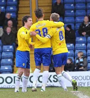 Images Dated 2013 February: Coventry City: Carl Baker Scores and Celebrates His Second Goal Against Bury (February 16)