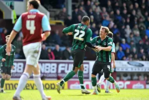 14-04-2012 V Burnley, Turf Moor Prints: Coventry City: Clive Platt and Sammy Clingan's Jubilant Goal Celebration vs Burnley (April 2012)