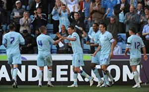 Images Dated 15th October 2011: Coventry City FC: Lukas Jutkiewicz Scores Dramatic Goal Against Nottingham Forest in Championship Match at Ricoh Arena