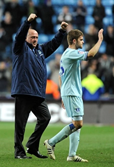 14-02-2012 V Leeds United, Ricoh Arena Prints: Coventry City FC: Andy Thorn and Martin Cranie's Championship Victory Celebration over Leeds United (February 14)