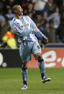 Images Dated 2009 February: Coventry City FC Advances to FA Cup Quarter-Finals: Leon Best Celebrates Upset Over Blackburn Rovers