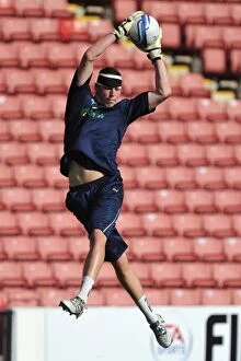 Images Dated 1st October 2011: Coventry City FC: Chris Dunn in Pre-Match Warm-Up at Oakwell Stadium before Barnsley Clash