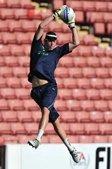 Images Dated 1st October 2011: Coventry City FC: Chris Dunn in Pre-Match Warm-Up at Oakwell Stadium before Barnsley Clash (Npower Championship)