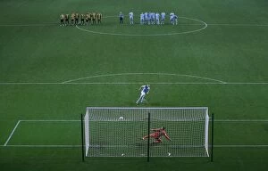 Images Dated 4th September 2012: Coventry City FC: Chris Hussey Scores the Winning Penalty to Claim Johnstones Paint Trophy against