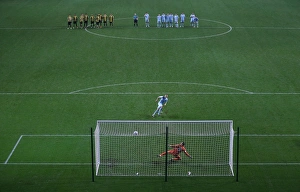 Johnstone's Paint Trophy : Northern Section : Coventry City V Burton Albion : Ricoh Arena : 04-09-2012 Prints: Coventry City FC: Chris Hussey Scores the Winning Penalty to Claim Johnstones Paint Trophy against Burton Albion