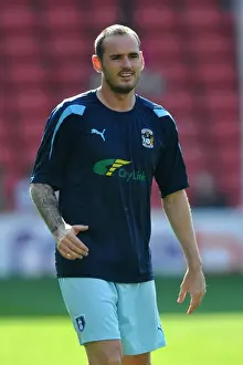 Images Dated 1st October 2011: Coventry City FC: David Bell's Pre-Match Routine at Oakwell Stadium vs Barnsley (Npower Championship)