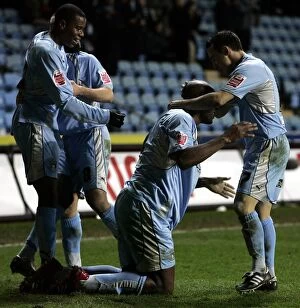 29-12-2007 v Ipswich Town Collection: Coventry City FC: Dele Adebola's Euphoric Goal Celebration vs Ipswich Town in Coca-Cola