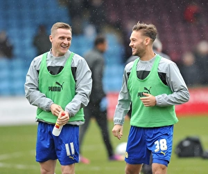 Images Dated 2013 March: Coventry City FC: Gary McSheffrey and James Bailey Warming Up Ahead of Scunthorpe United Clash (Npower League One)